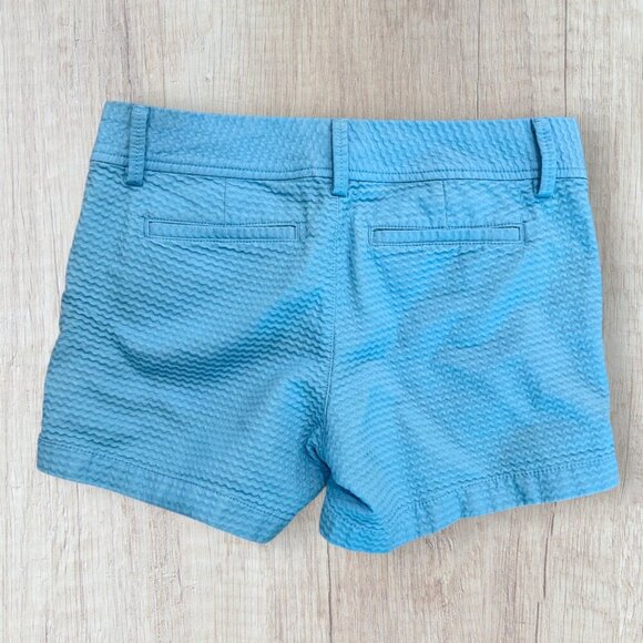 LILLY PULITZER Women's Light Blue Textured Preppy Callahan Shorts 0 - Picture 4 of 4